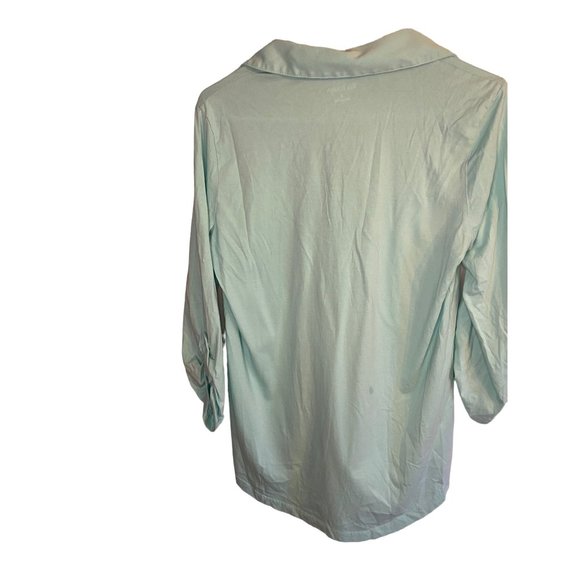Kim Rogers Aqua Blue Embroidered Button Up Top Women's S - Picture 3 of 7